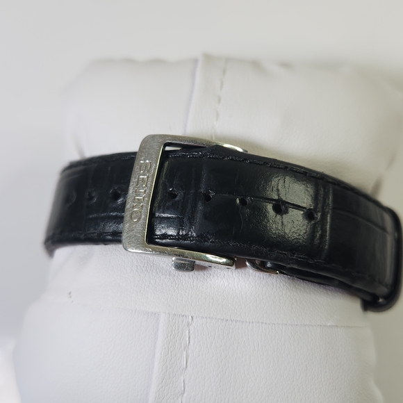 Seiko Premier Chronograph Watch Men's Black Leather Watch - Picture 12 of 16